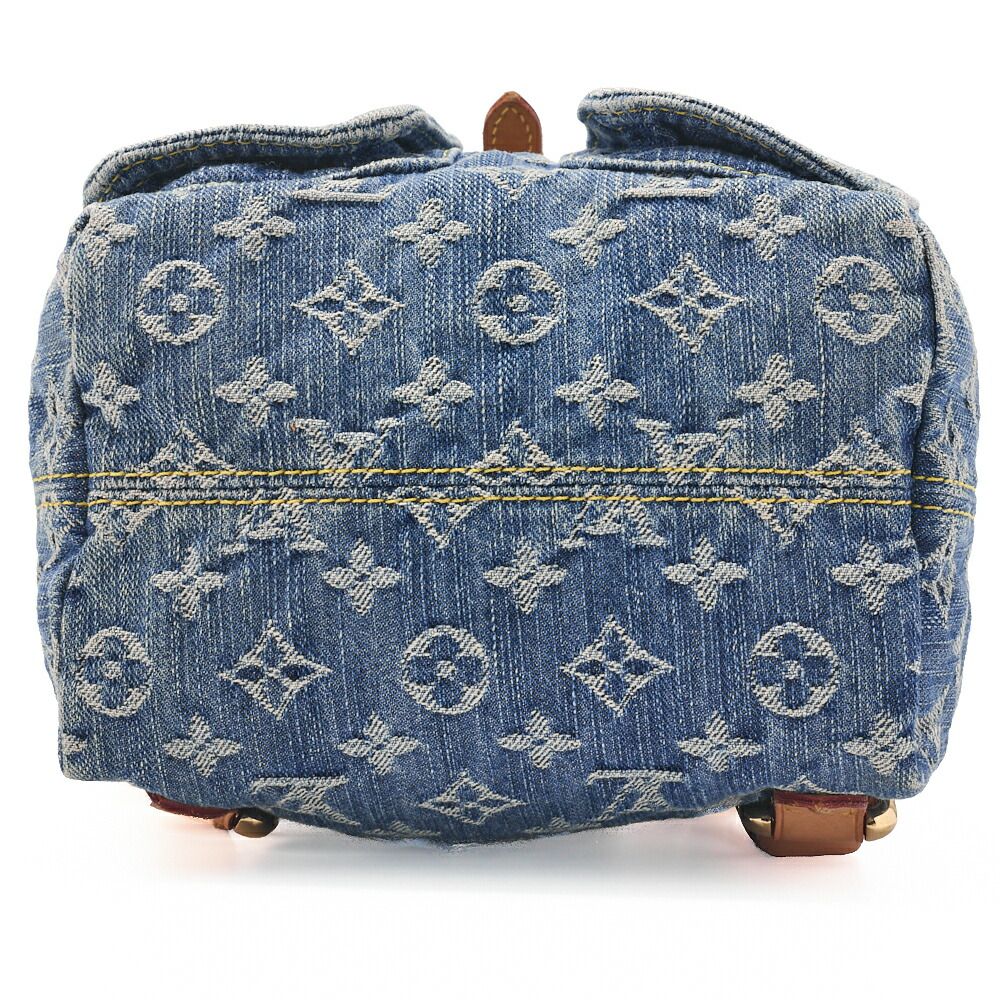 Louis Vuitton Monogram Denim Sac Ado PM M95057 Backpack Blue (gold Hardware)