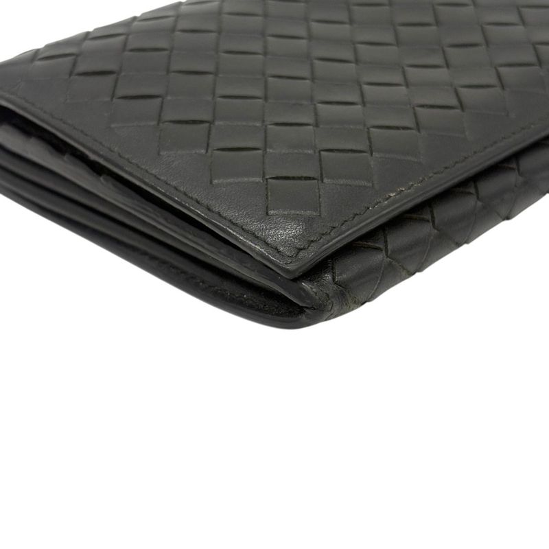 3199 Bottega Veneta Long Wallet 156819 Black Preowned Men's Folded Wallet