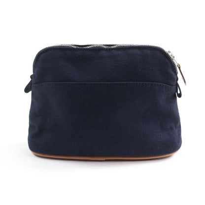 Hermes Bolide Pouch PM H Logo Embroidery Pouch / Cosmetic Pouch Navy Made In