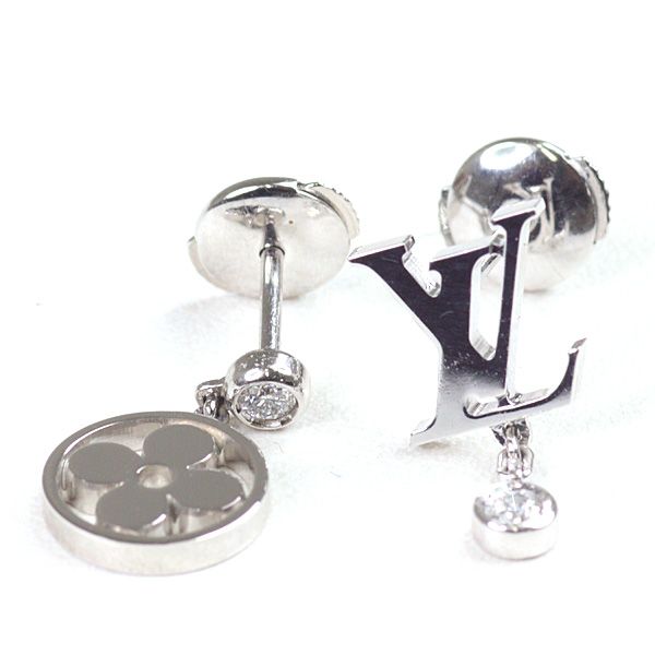 Louis Vuitton Earrings Monogram/ideal/ideal Blossom LV White Togo Old Diamond
