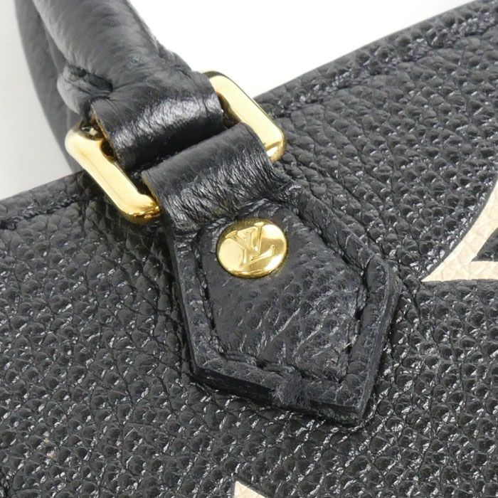 Louis Vuitton Petite Sac Pla 2way Shoulder Bag Monogram Empreinte Black Beige