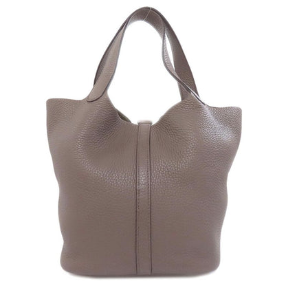 Hermes Picotin Lock MM Etan Silver Hardware Handbag Taurillon Women