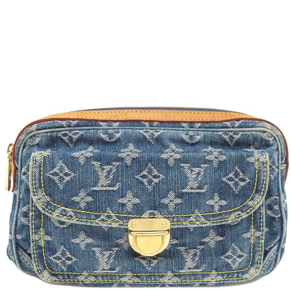 Louis Vuitton Body Bag Bum Bag Monogram Denim Blue Gold Hardware Blue Denim