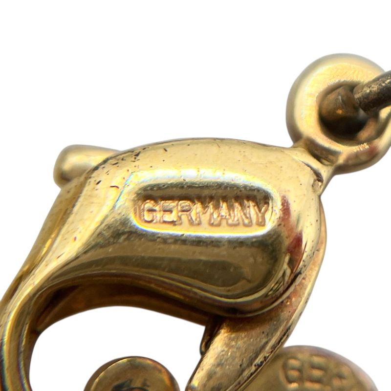 Christian DIOR Necklace Vintage Heart Rhinestone Gold