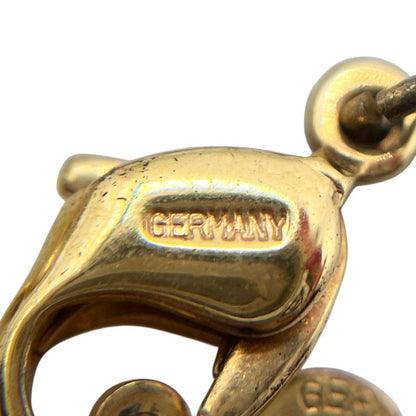 Christian DIOR Necklace Vintage Heart Rhinestone Gold