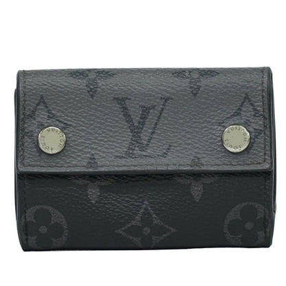 Authentic Louis Vuitton LV Discovery Monogram Eclipse Fold Wallet Black Gray