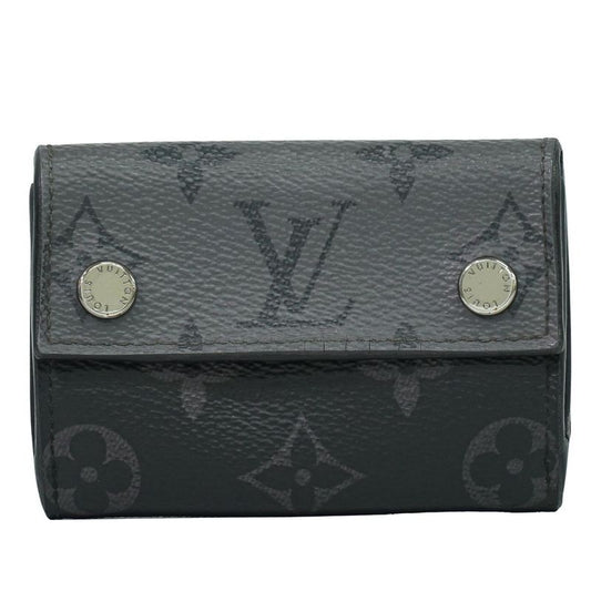 Authentic Louis Vuitton LV Discovery Monogram Eclipse Fold Wallet Black Gray
