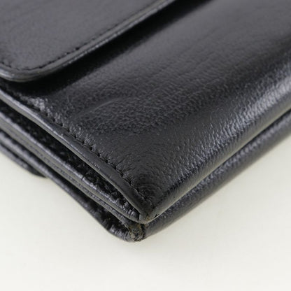 Chanel Coco Mark W Hook A13456 Calf Black Ladies Bifold Wallet