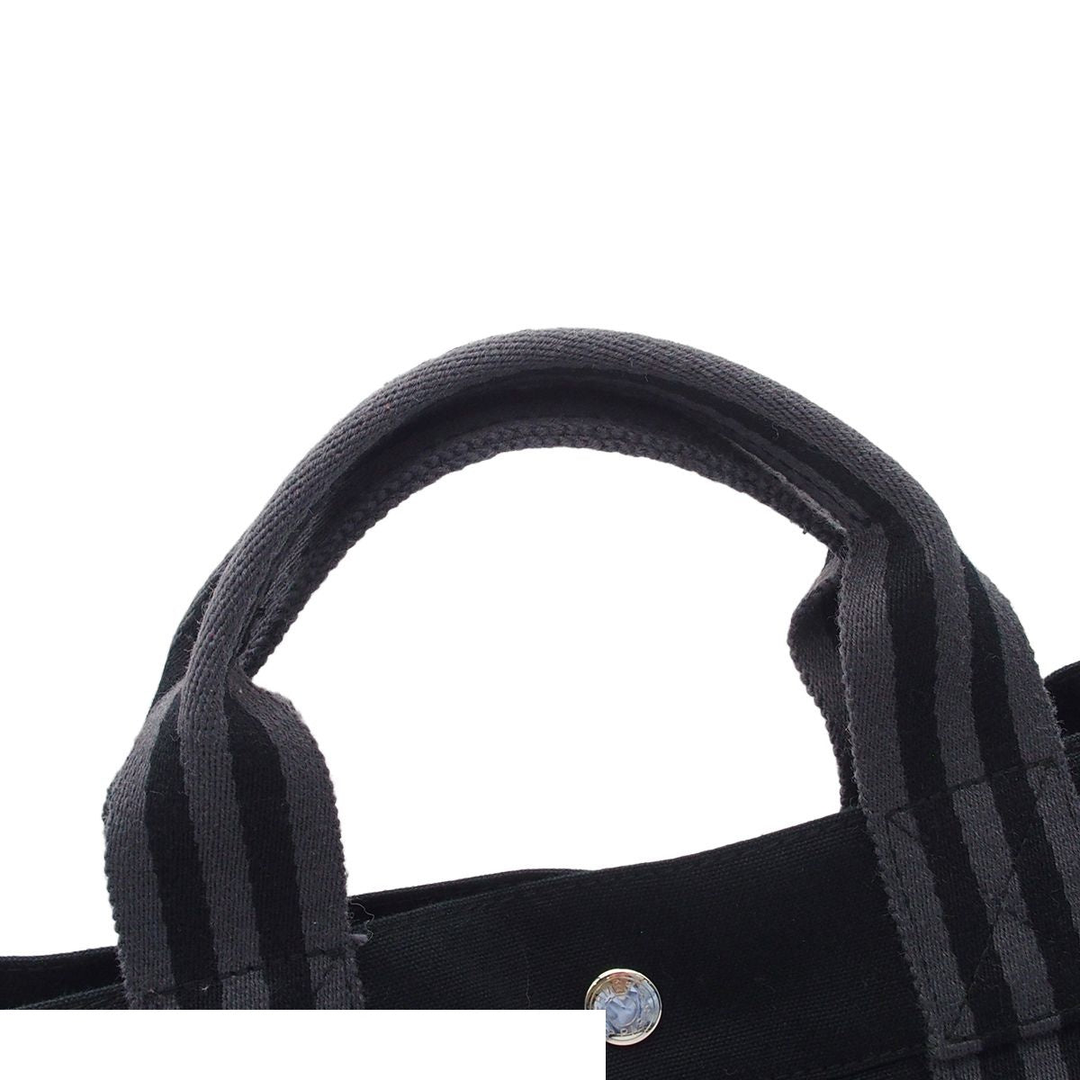Hermes Fourre Tout MM Black Gray Silver Cotton Tote Bag — view 4