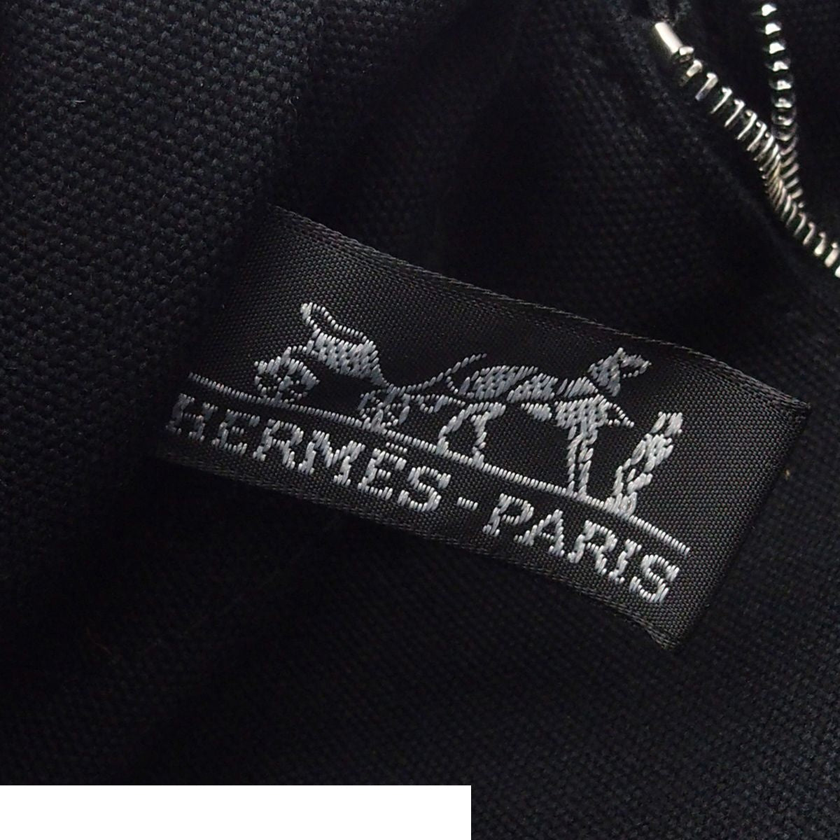 Hermes Fourre Tout MM Black Gray Silver Cotton Tote Bag — view 6