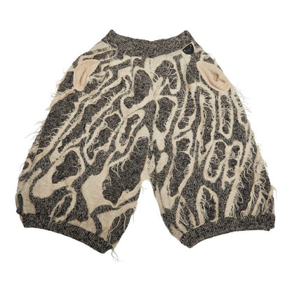 Louis Vuitton Knit Bermuda Pants Size M Gray Off White Wool Linen Cotton Alpaca