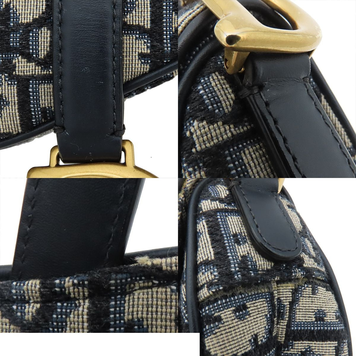 Dior Saddle Bag Mini M Ctzq Beige Navy Oblique — view 7