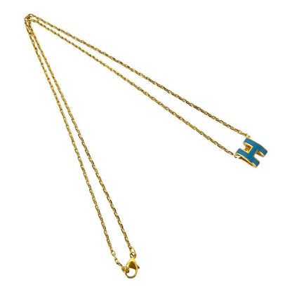 Hermes Box Mini Pop Necklace Pendant Choker Gold Blue Jean — view 5