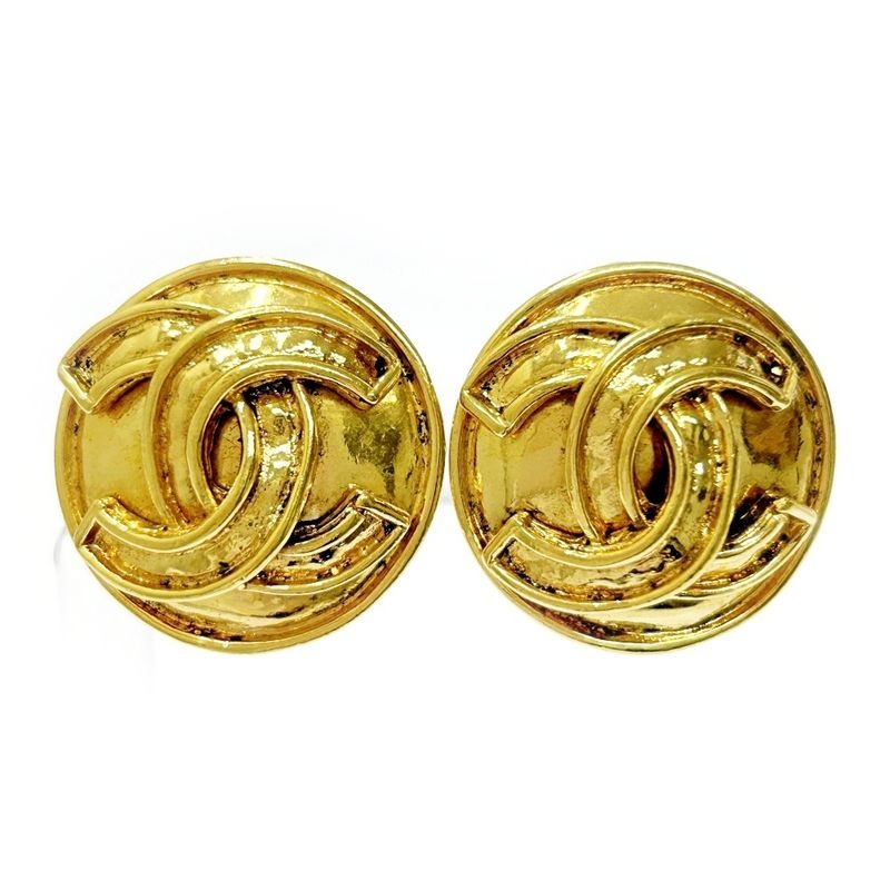 Chanel GP 94 P Coco Mark Round Earrings
