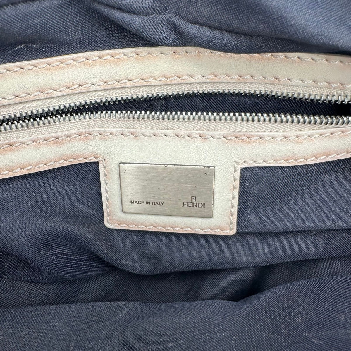 Fendi Color Combination Denim Leather Box Shoulder Bag — view 7