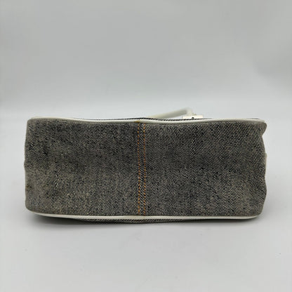 Fendi Color Combination Denim Leather Box Shoulder Bag — view 8