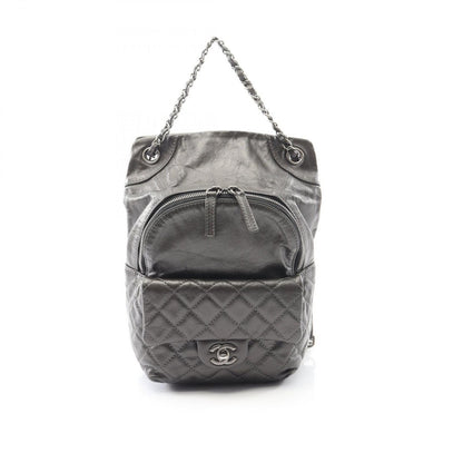 Chanel Backpack Quilted Bronze Calf Chain