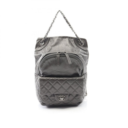 Chanel Backpack Quilted Bronze Calf Chain