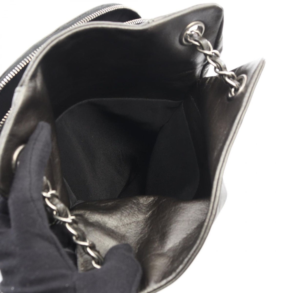 Chanel Backpack Quilted Bronze Calf Chain — view 4