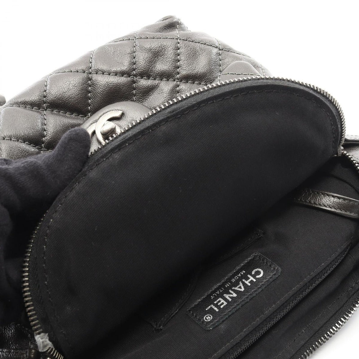 Chanel Backpack Quilted Bronze Calf Chain — view 8