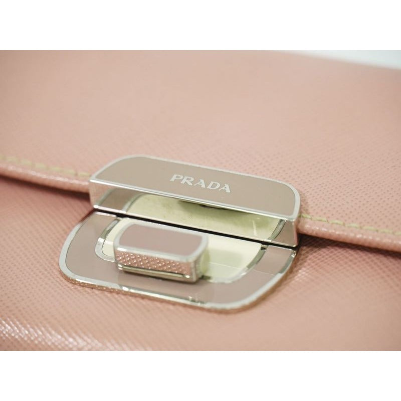 Prada Saffiano Leather Long Wallet Pink — view 7