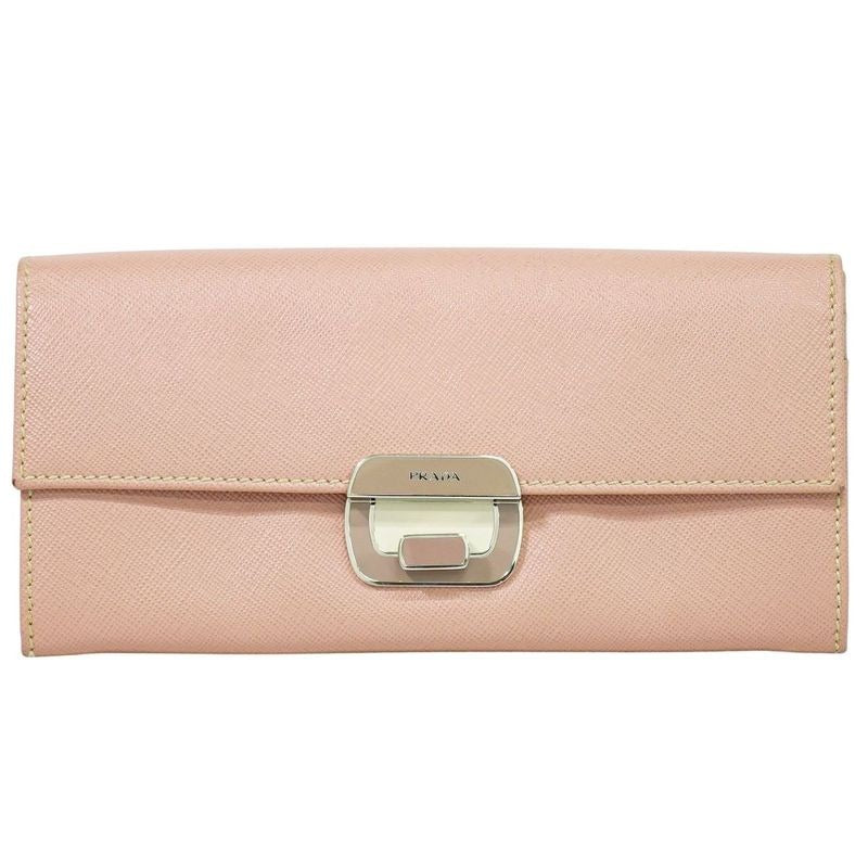 Prada Saffiano Leather Long Wallet Pink