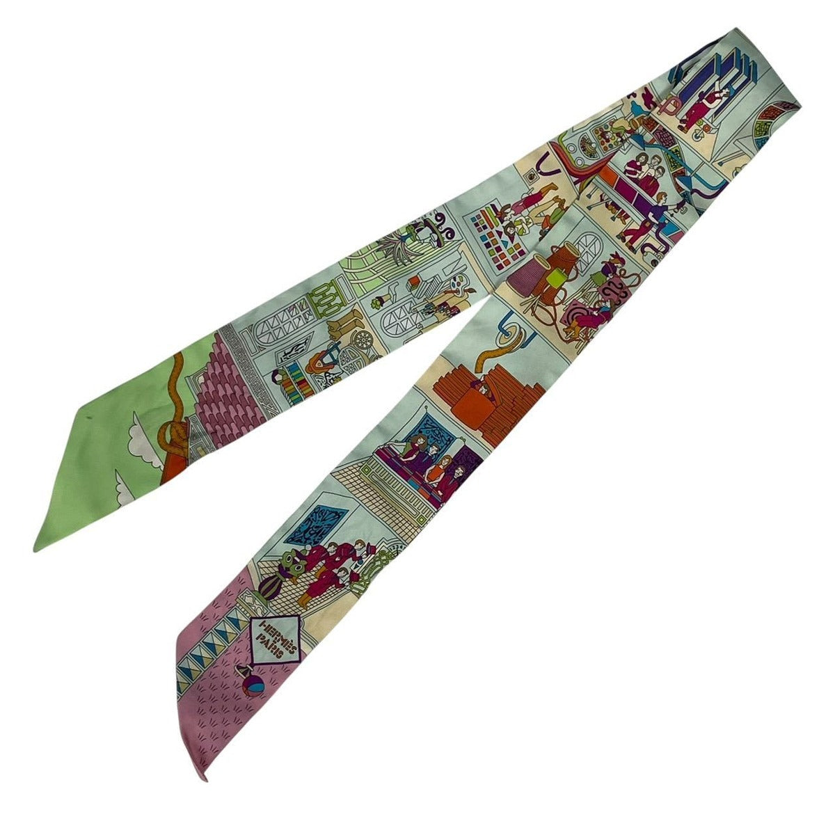 Hermes Twilly Scarf Silk la Maison Des Carres Carre Box — view 2