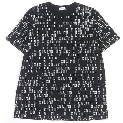Celine 22 AW 2 O Cotton Digital Logo Print Crew Neck Loose Short Sleeve