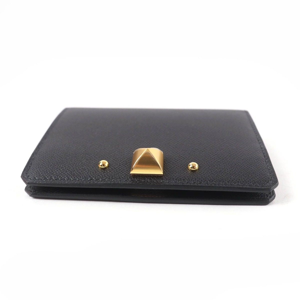 Hermes Medle Card Case Vo Madame Gold Black — view 4