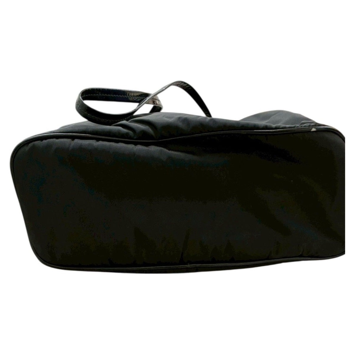 Prada Triangle Logo Tessuto Black Nylon Tote Shoulder Bag — view 3