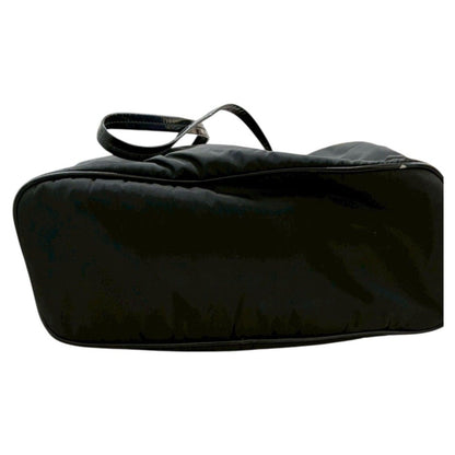 Prada Triangle Logo Tessuto Black Nylon Tote Shoulder Bag — view 3