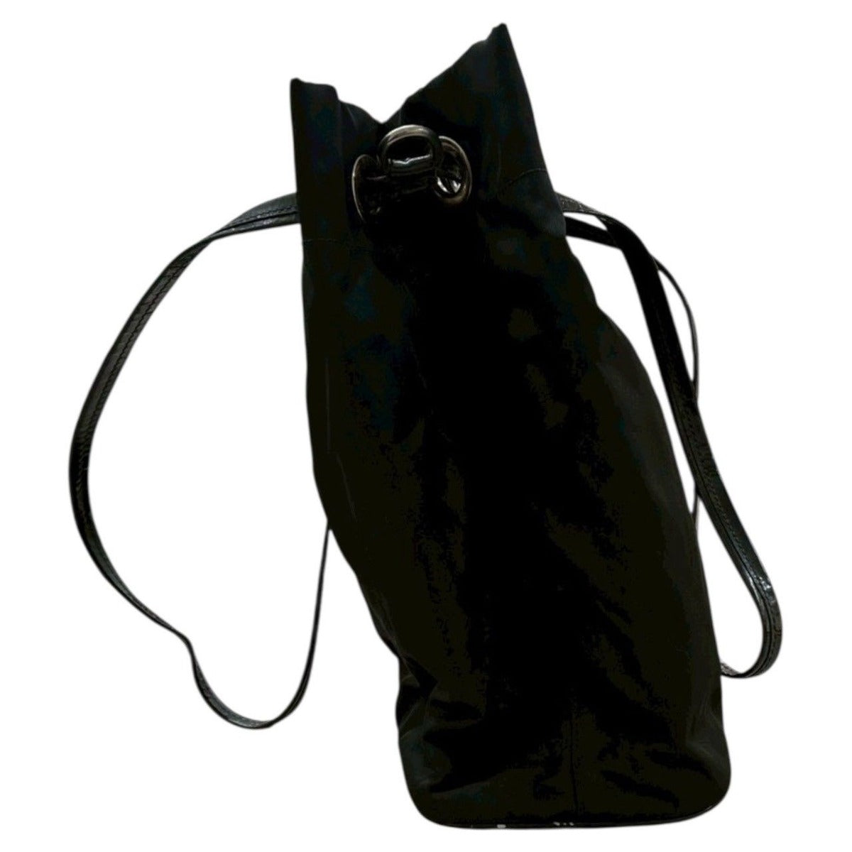 Prada Triangle Logo Tessuto Black Nylon Tote Shoulder Bag — view 4