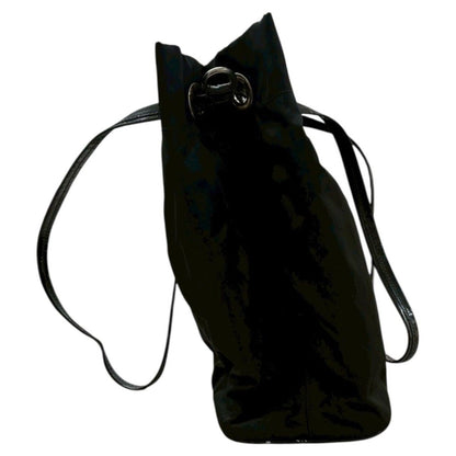 Prada Triangle Logo Tessuto Black Nylon Tote Shoulder Bag — view 4