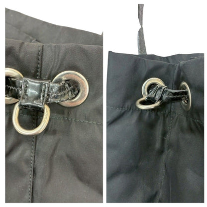 Prada Triangle Logo Tessuto Black Nylon Tote Shoulder Bag — view 7