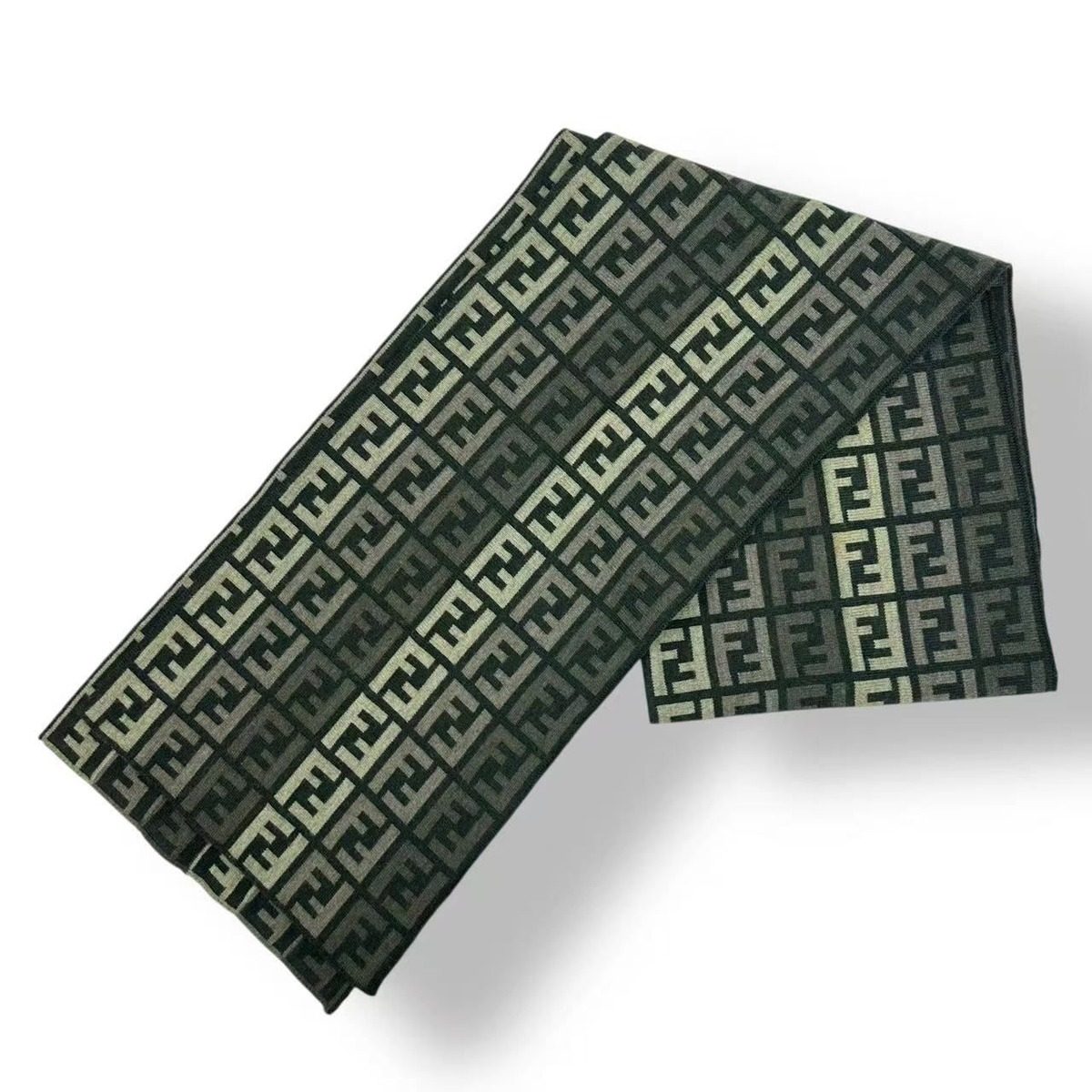 Fendi Scarf Wool Fflogo Green — view 3