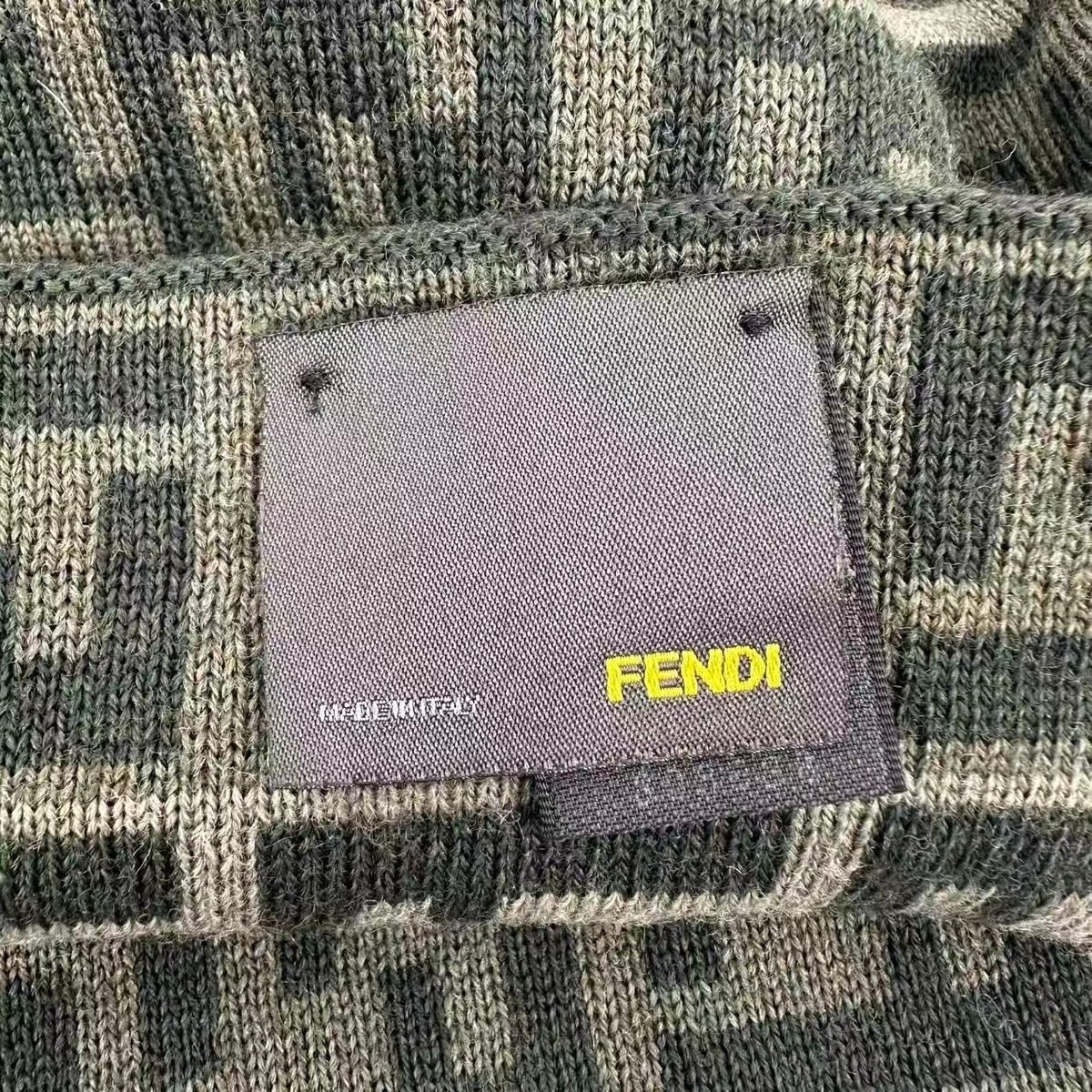 Fendi Scarf Wool Fflogo Green — view 4