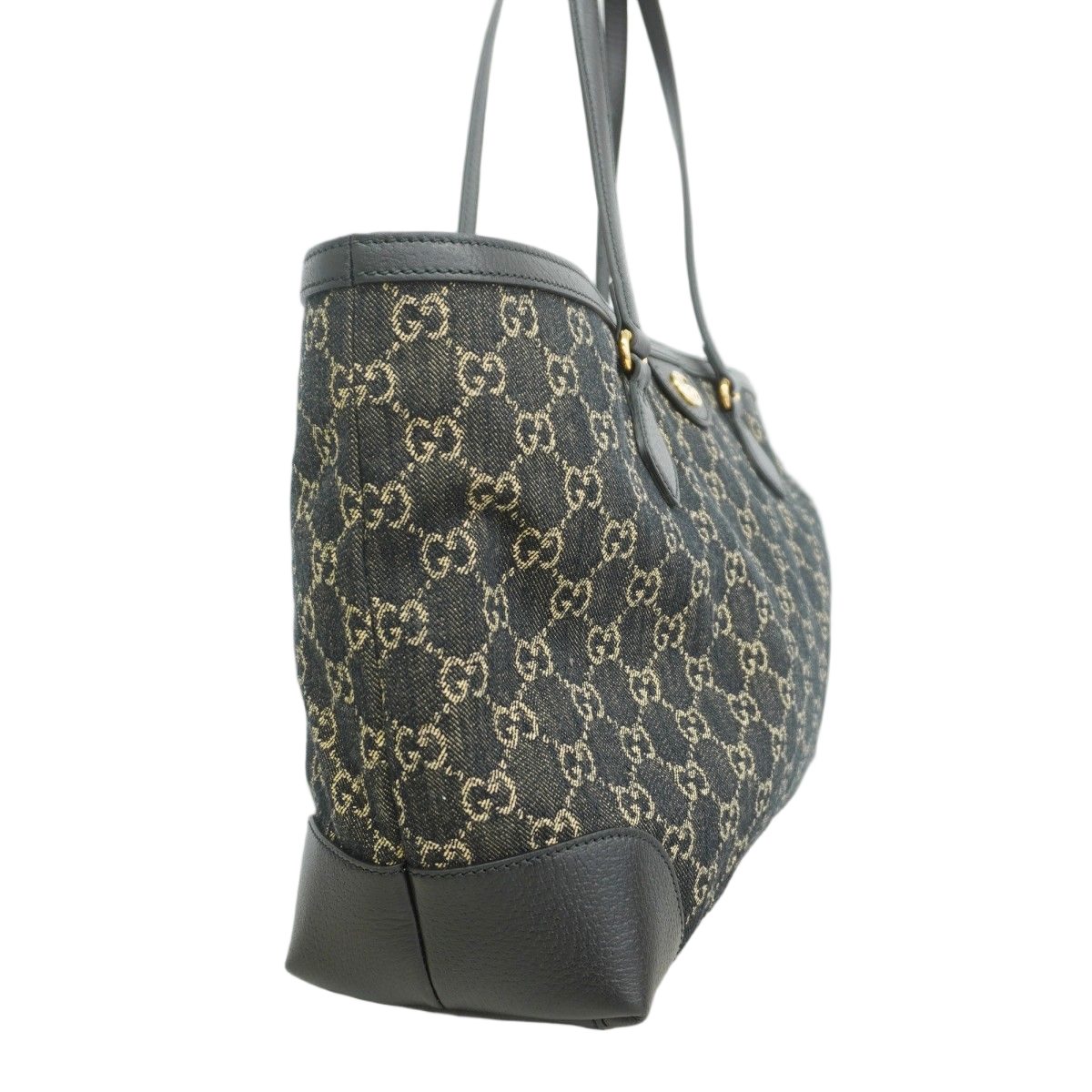 Gucci Tote Denim Black Gold — view 2