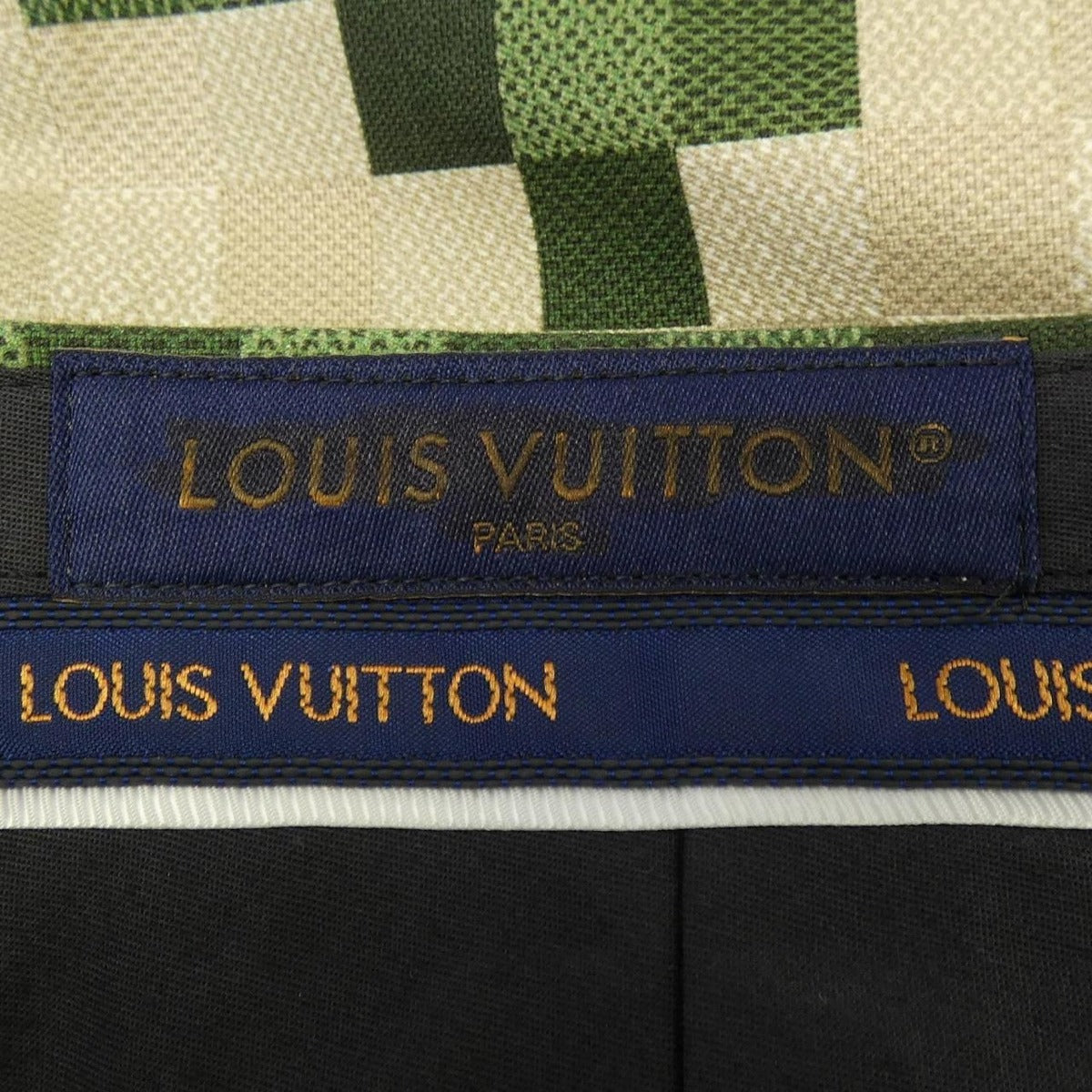 Louis Vuitton Tailored Cotton Damier Cigarette Pants Beige Brown Khaki — view 4