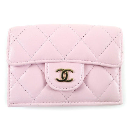 Chanel Lambskin CC Logo Quilted Small Flap Mini Wallet
