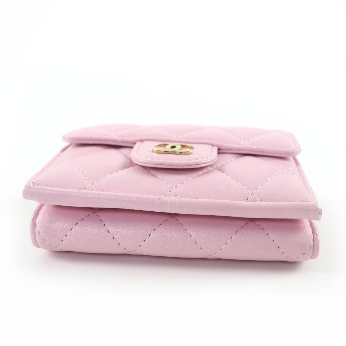Chanel Lambskin CC Logo Quilted Small Flap Mini Wallet — view 4