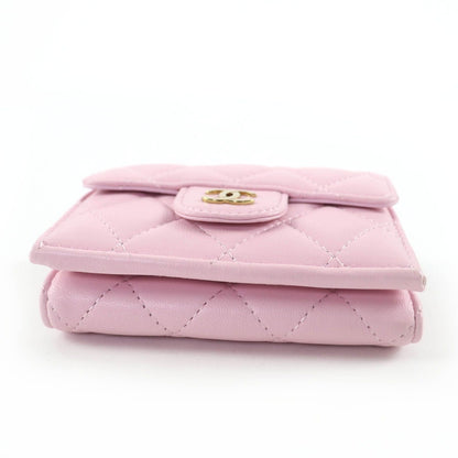 Chanel Lambskin CC Logo Quilted Small Flap Mini Wallet — view 4