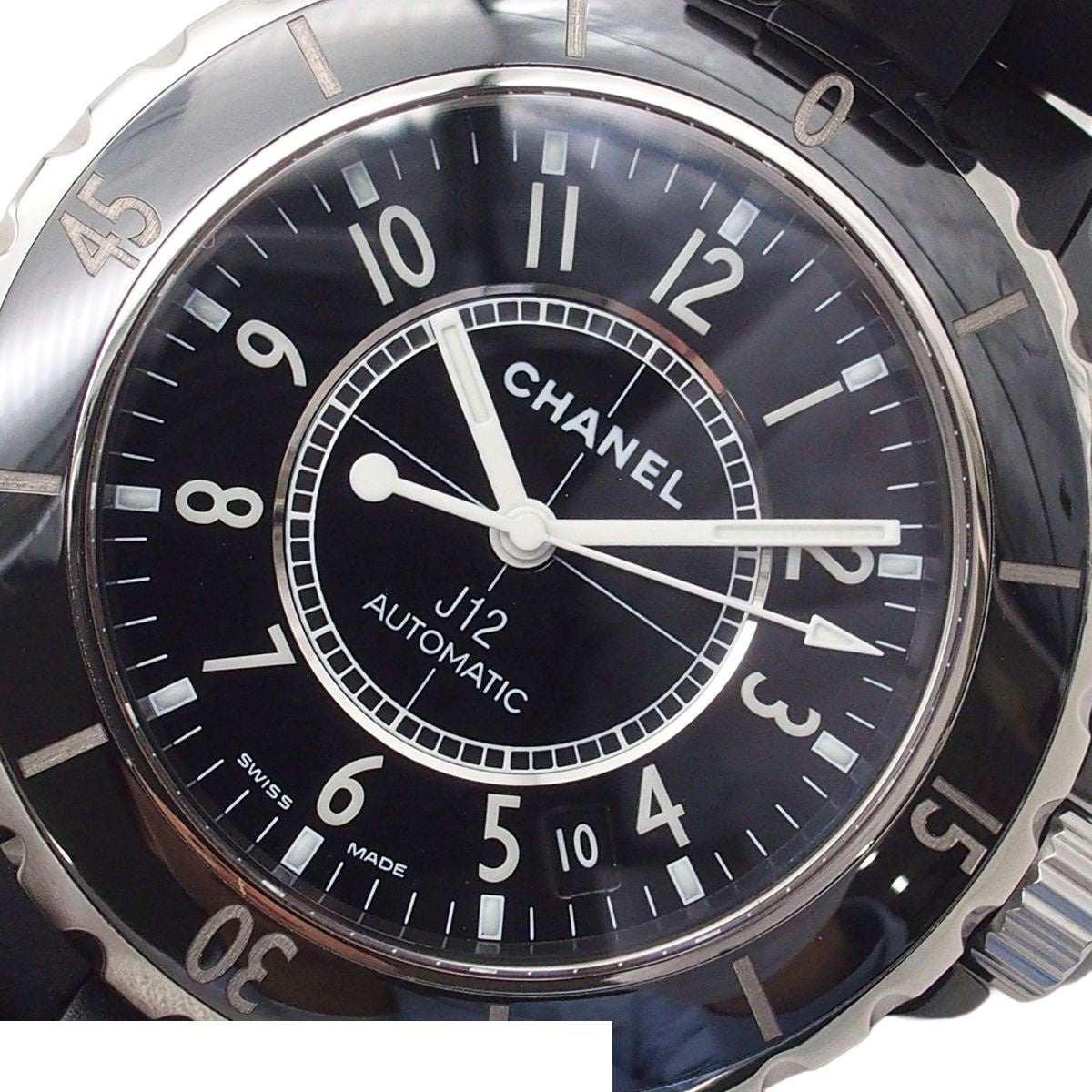 Chanel J12 38 Black Ceramic SS Rubber Watch Automatic — view 5