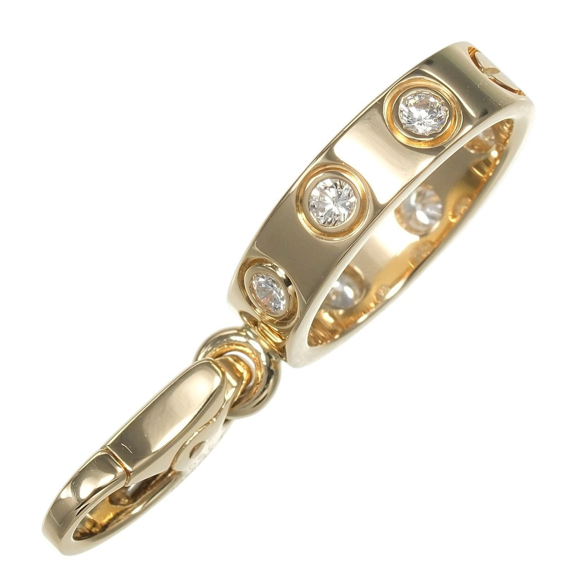 Cartier Love Charm 18k Yellow Gold Diamond Pendant Top — view 5