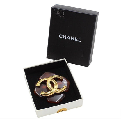 Chanel CC Logo Tortoiseshell Cross Motif Brooch — view 2