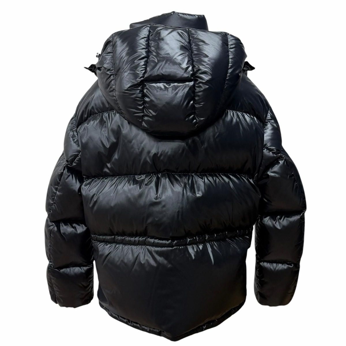 Moncler Abbaye Front Logo Hooded Zip Up Jacket Black 3 — view 3