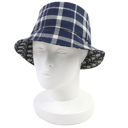 Dior Homme 14 Che923 I134 Cotton Oblique Plaid Reversible Bucket Hat Navy 58