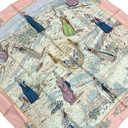 Hermes Scarf Carre 90 Blue Pink Multi COSTUMES DES DEPARTEMENTS