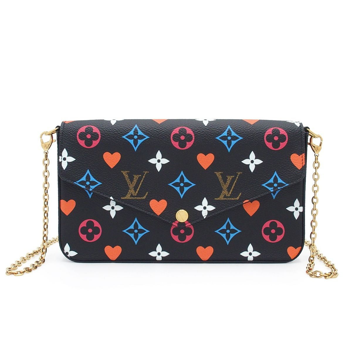 Louis Vuitton Pochette Felicity Black Multicolor Monogram Canvas Game on Chain