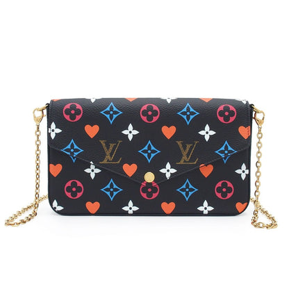 Louis Vuitton Pochette Felicity Black Multicolor Monogram Canvas Game on Chain