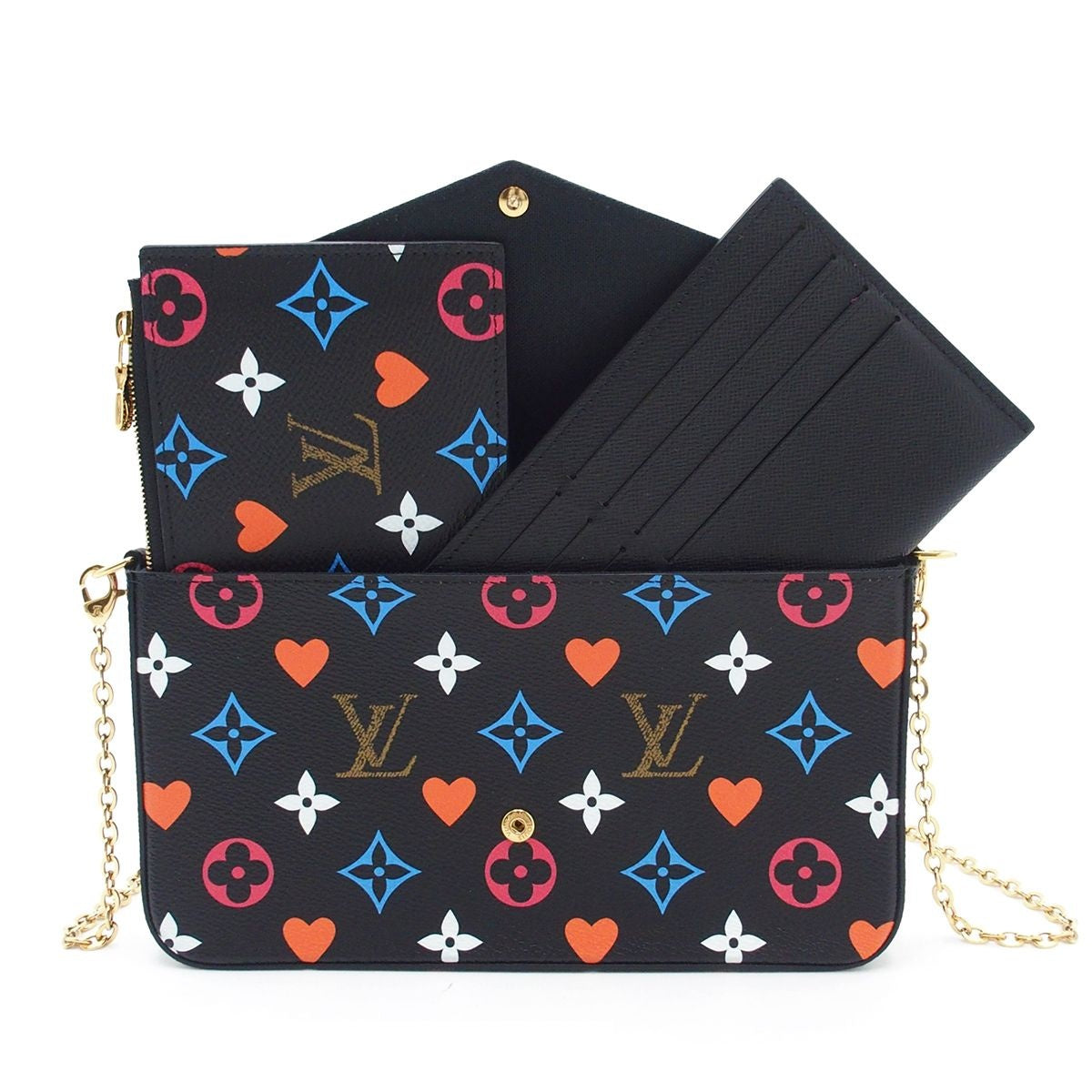 Louis Vuitton Pochette Felicity Black Multicolor Monogram Canvas Game on Chain — view 6